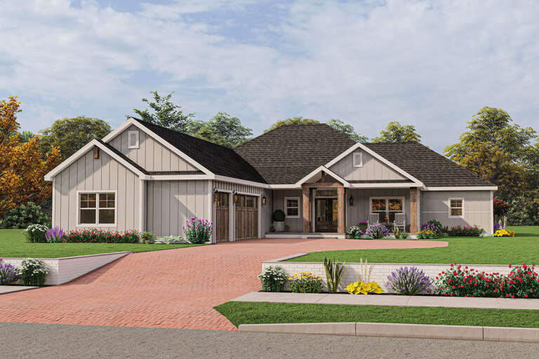 House Plan House Plan #27628 Angled Front Elevation