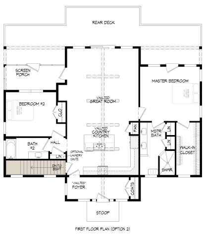 Main Floor w/ Basement Stair Location for House Plan #940-00660