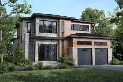 Modern House Plan #6146-00539 Elevation Photo