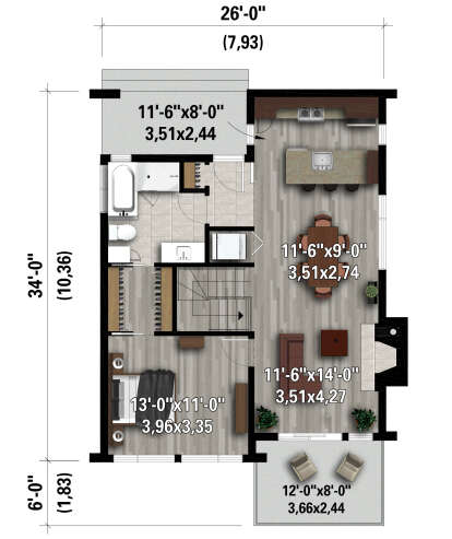 Main Floor  for House Plan #6146-00545