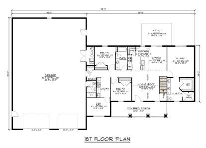 Main Floor w/ Basement Stair Location for House Plan #5032-00197
