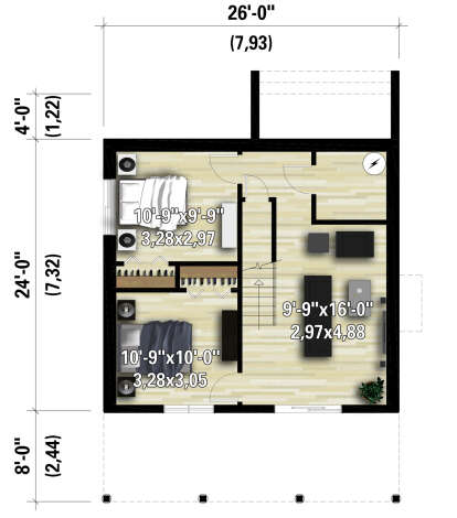 Basement for House Plan #6146-00558