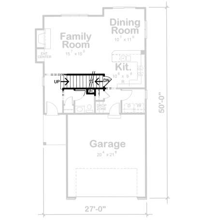 Main Floor w/ Basement Stair Location for House Plan #402-01772