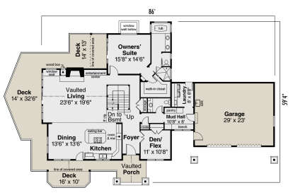 Main Floor  for House Plan #035-01047