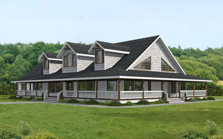 House Plan House Plan #28708 Angled Front Elevation