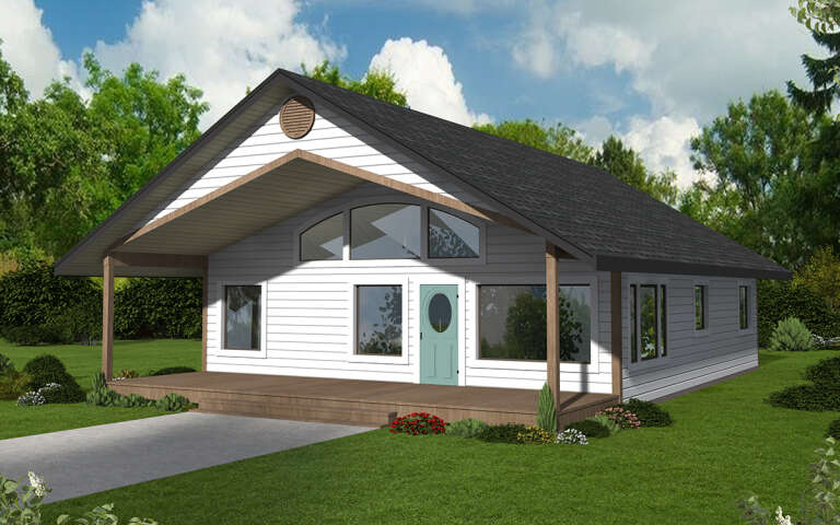 House Plan House Plan #28713 Angled Front Elevation