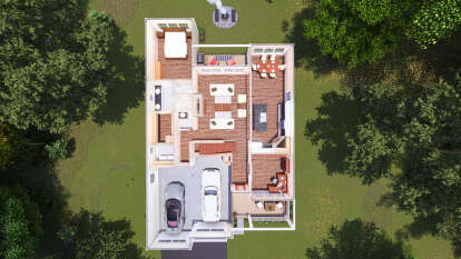 Overhead First Floor for House Plan #4848-00367