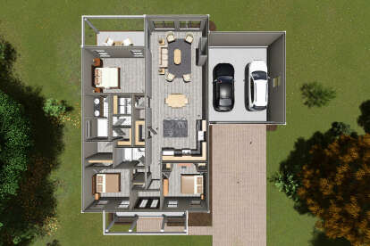Overhead Floor Plan for House Plan #4848-00372