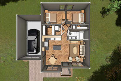 Overhead Floor Plan for House Plan #4848-00374