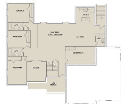 Basement for House Plan #8768-00131