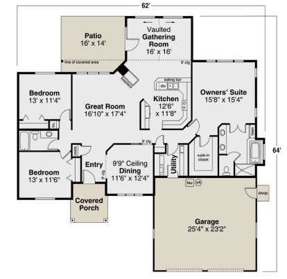 Main Floor  for House Plan #035-01062