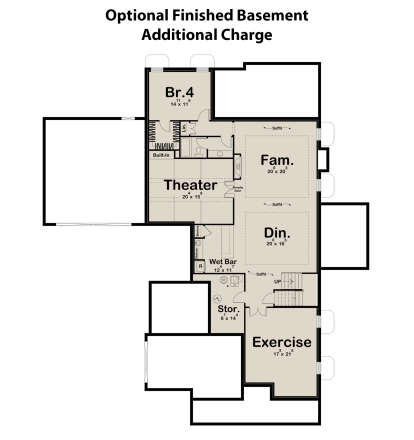 Optional Finished Basement for House Plan #963-00786