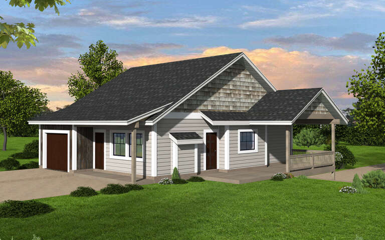 House Plan House Plan #29215 Angled Front Elevation