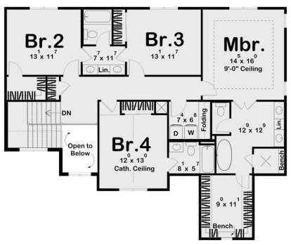 Second Floor for House Plan #963-00800