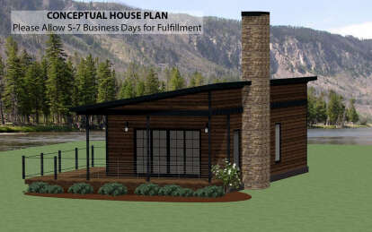 Cabin House Plan #6849-00141 Elevation Photo