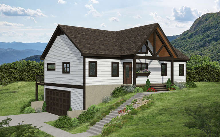 House Plan House Plan #29396 Angled Front Elevation