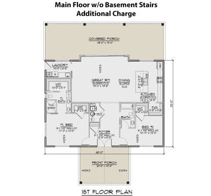 Main Floor w/o Basement Stairs for House Plan #5032-00248