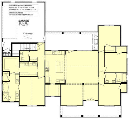 Main Floor w/ Basement Stair Location for House Plan #041-00332