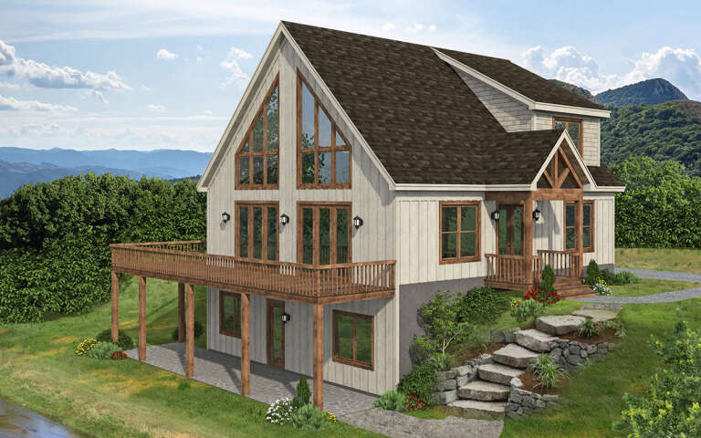 House Plan House Plan #29459 Angled Front Elevation