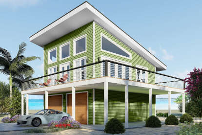 Coastal House Plan #940-00833 Elevation Photo