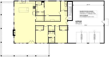 Main Floor w/ Basement Stair Location for House Plan #041-00334