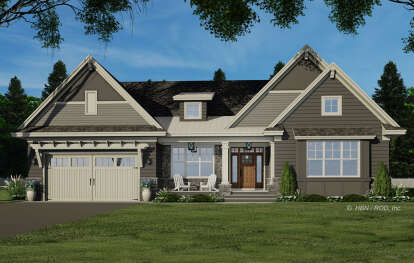 Craftsman House Plan #098-00398 Elevation Photo