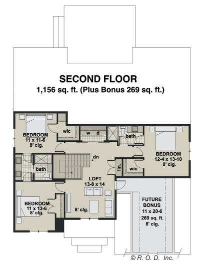 Second Floor for House Plan #098-00405