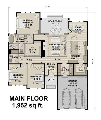 Main Floor for House Plan #098-00411