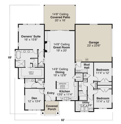 Main Floor  for House Plan #035-01066