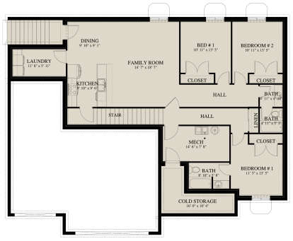 Basement for House Plan #2802-00239