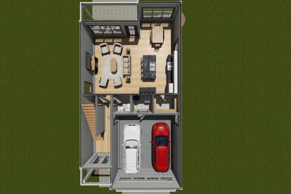 Overhead First Floor for House Plan #4848-00394