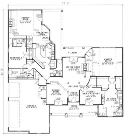 Floorplan 1 for House Plan #110-00070