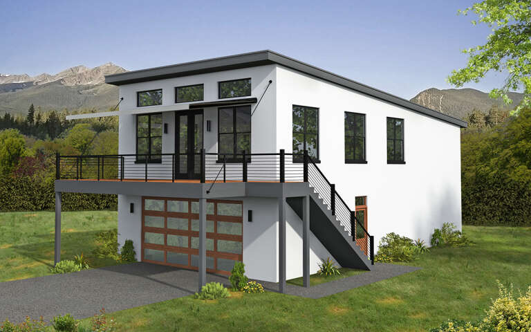 House Plan House Plan #29786 Angled Front Elevation