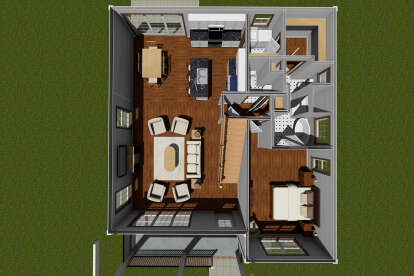 Overhead First Floor for House Plan #4848-00396