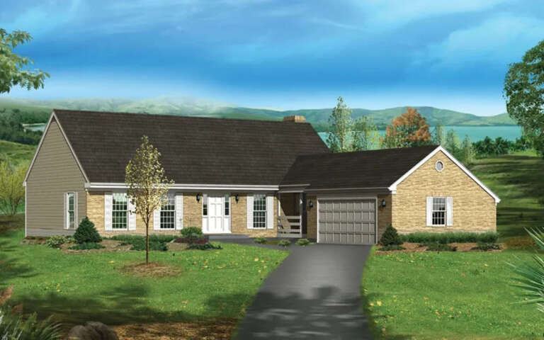 House Plan House Plan #29856 Angled Front Elevation