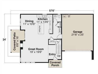 Main Floor for House Plan #035-01069