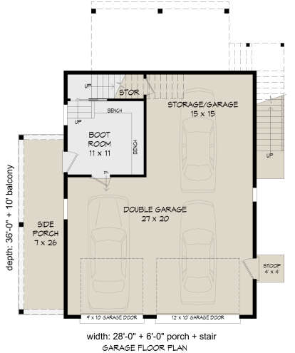 Garage Floor for House Plan #940-00911