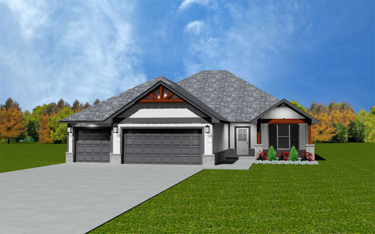 House Plan House Plan #29944 Angled Front Elevation