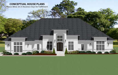 Contemporary House Plan #6849-00158 Elevation Photo