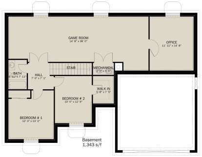 Basement for House Plan #2802-00256