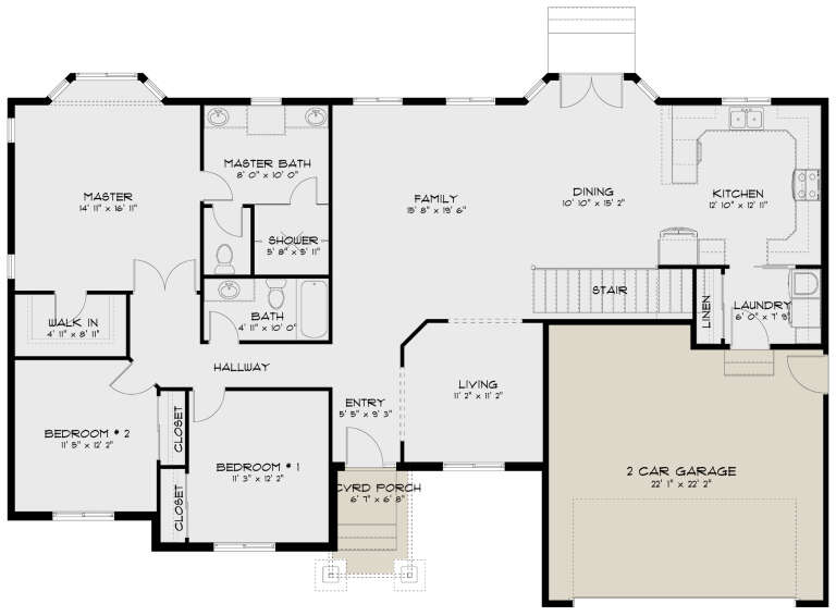 House Plan House Plan #30003 Drawing 1