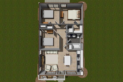 Overhead Floor Plan for House Plan #4848-00400