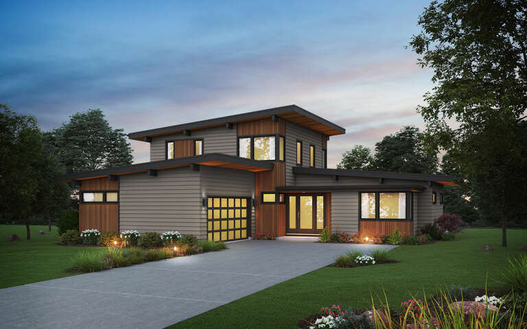 House Plan House Plan #30057 Angled Front Elevation