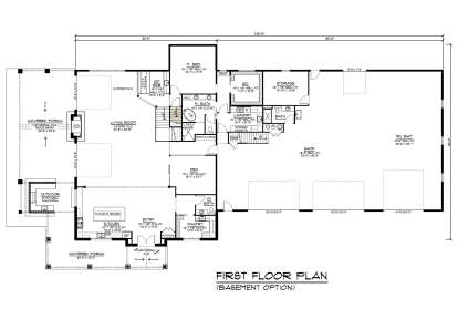 Main Floor w/ Basement Stairs Location for House Plan #5032-00260
