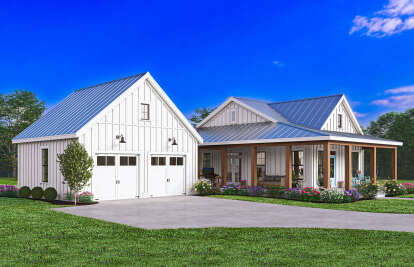 Modern Farmhouse House Plan #009-00384 Elevation Photo