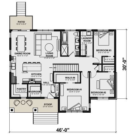 Main Floor  for House Plan #034-01314