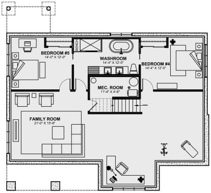Basement for House Plan #034-01314
