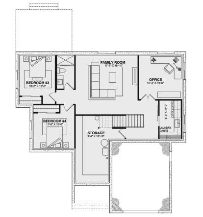 Basement for House Plan #034-01340