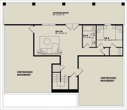 Basement for House Plan #7174-00021