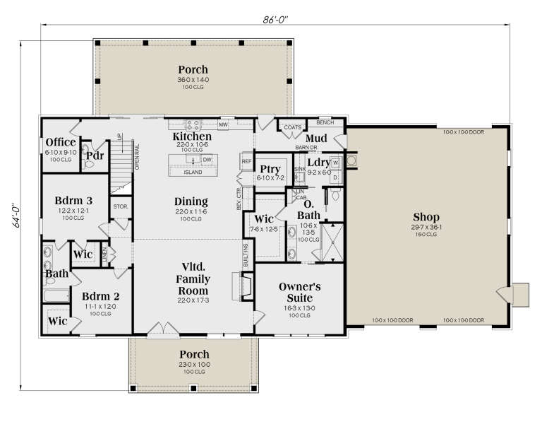House Plan House Plan #30410 Drawing 1